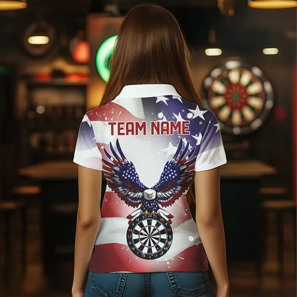 Personalized American Flag Eagle Darts Shirts For Women Custom Pride Patriotic Dart Jerseys TDM2665