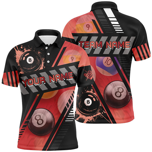 Personalized Multi-Color Billiard Tournament Sport Shirts, Billiard Balls Team Jerseys For Men TDM1750