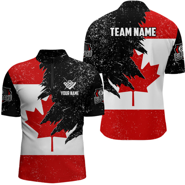 Personalized Grunge Canada Flag Billiard Shirts For Men Custom Patriotic Billiard Jerseys Uniform  TDM2177
