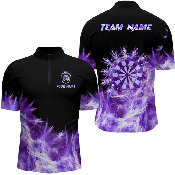 Icy Purple Light Mens Darts Polo & Quarter Zip Shirts Custom Dart Shirts For Team Darts Jerseys TDM2977