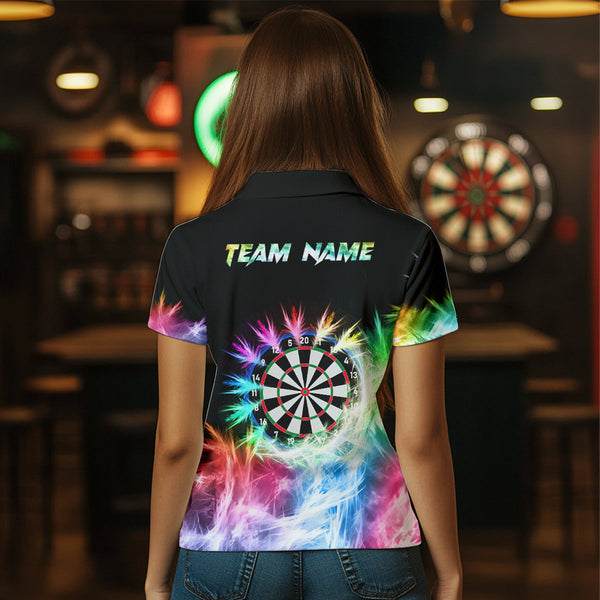 Icy Colorful Light Womens Darts Polo & Quarter Zip Shirts Custom Dart Shirts For Team Darts Jerseys TDM3283
