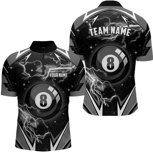 8 Ball Pool Billiard Jerseys For Men Custom Name Black Billiard Shirts Team League Pool Jerseys TDM1932