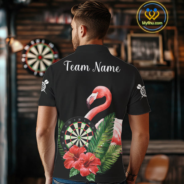 Personalized Tropical Flamingo Darts Shirt For Men, Funny Darts Jerseys Custom Darts Gifts TDM4327