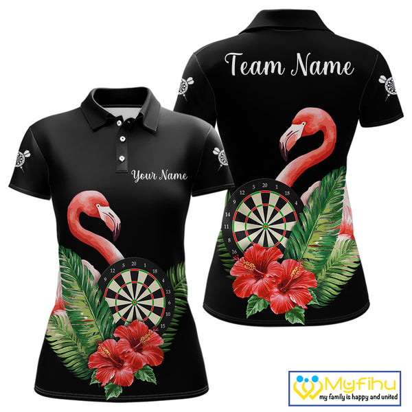 Personalized Tropical Flamingo Darts Shirt For Women, Funny Darts Jerseys Custom Darts Gifts TDM4327