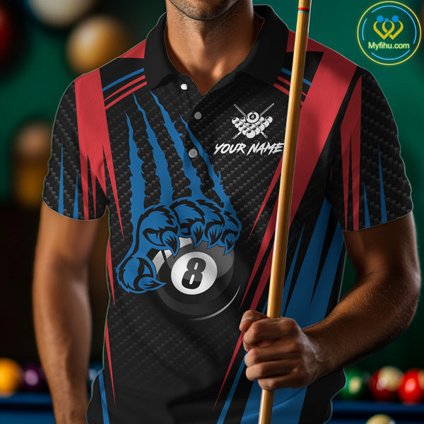 Personalized Scratch 8 Ball Pool Billiard Shirt For Men, Billiard Jerseys Team Polo & 1/4 Zip TDM4333