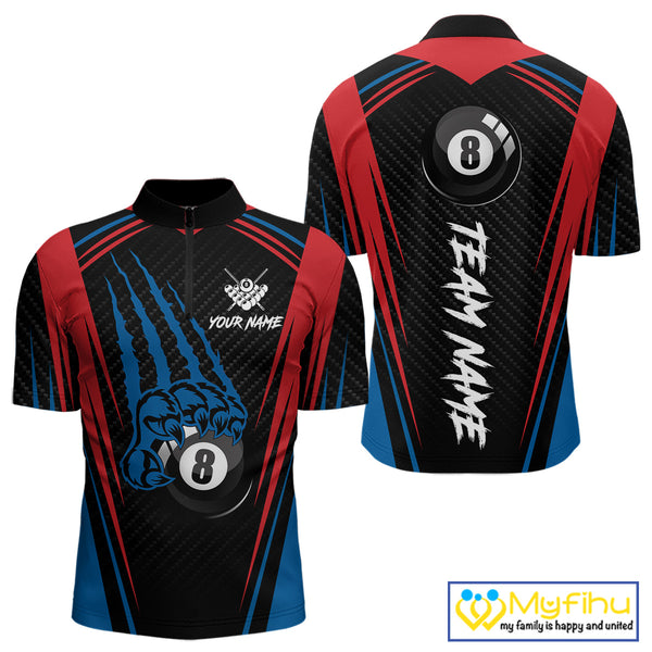 Personalized Scratch 8 Ball Pool Billiard Shirt For Men, Billiard Jerseys Team Polo & 1/4 Zip TDM4333
