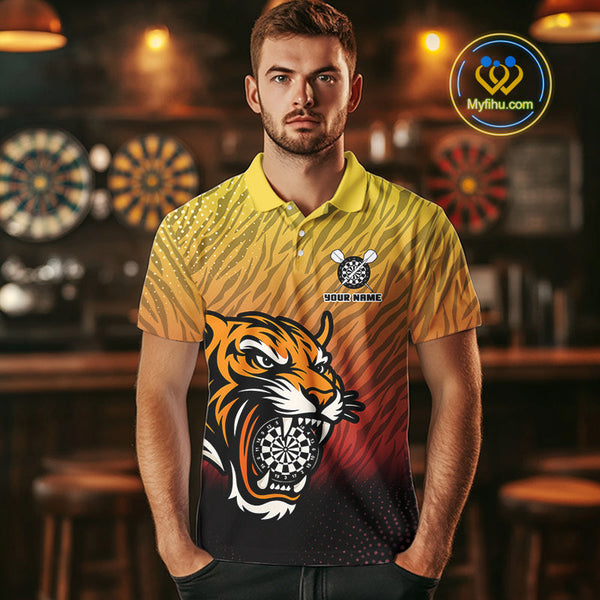 Custom Tiger Dart Team Polo Shirts For Men, Tiger Dart League Shirts NYN0106