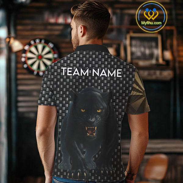 Custom Black Panther Dart Team Polo Shirt For Men, Dart Tournament Shirt NYN0531