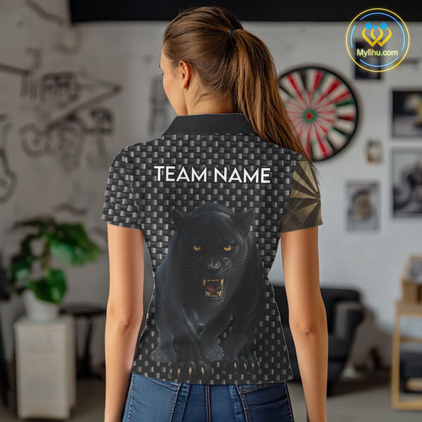 Custom Black Panther Dart Team Polo Shirt For Women, Dart Tournament Shirt NYN0531