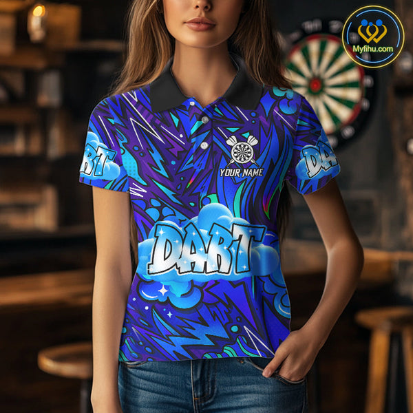Custom Funny Graffity Dart Polo Shirt For Women, Dart Team Jerseys NYN0570