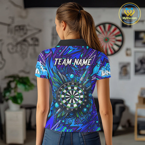 Custom Funny Graffity Dart Polo Shirt For Women, Dart Team Jerseys NYN0570