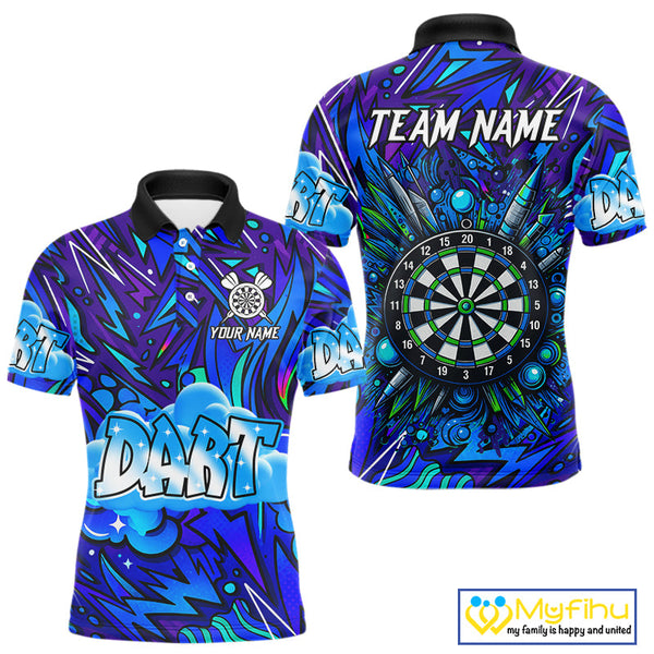 Custom Funny Graffity Dart Polo Shirt For Men, Dart Team Jerseys NYN0570