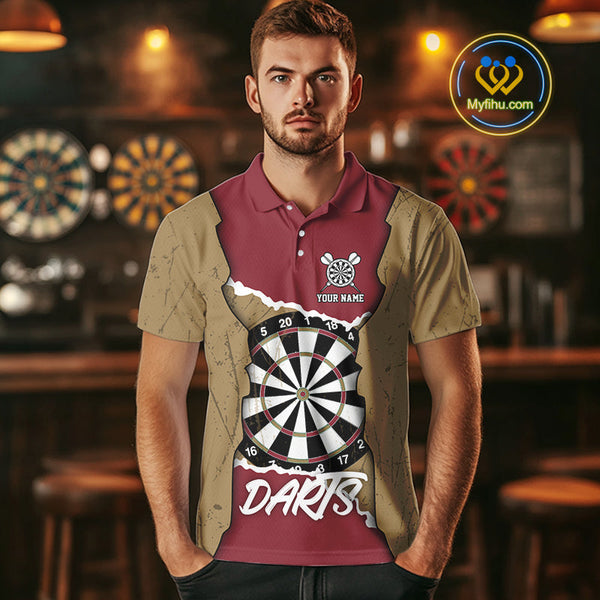 Custom Team Name Dartboard Darts Polo Shirts For Men NYN0058