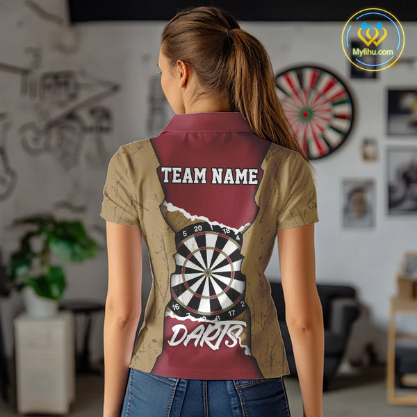 Custom Team Name Dartboard Darts Polo Shirts For Women NYN0058