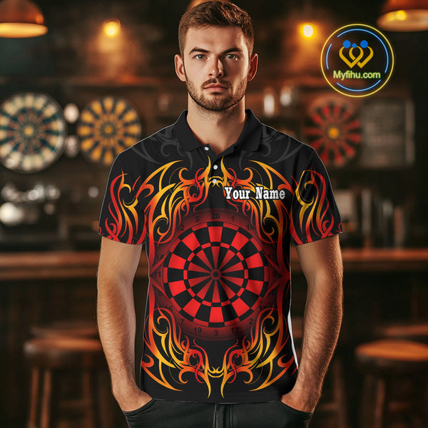 Custom Sugar Skull Dart Men Polo Shirts, Tribal Dart Shirt, Halloween Dart Outfit NYN0254