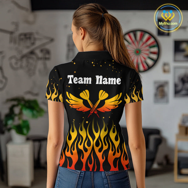 Custom Flame Phoenix Dart Jerseys, Dart Team Women Polo Shirts Dart League Shirt NYN0304