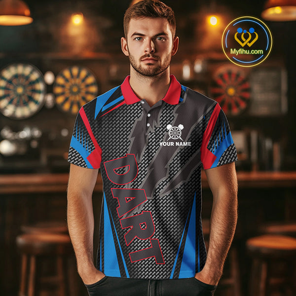 Custom American Flag Eagle Patroitic Dart Polo Shirts For Men, US Dart League Shirt NYN0452