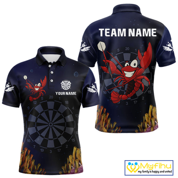 Custom Funny Crab Dart Polo Shirt For Men, Dart Jerseys, Dart Tournament Shirt NYN0523