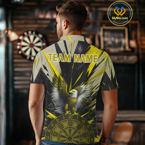 Custom Yellow Eagle Splash Dartboard Polo Shirt For Men, Powerful Dart Team Jersey NYN0658