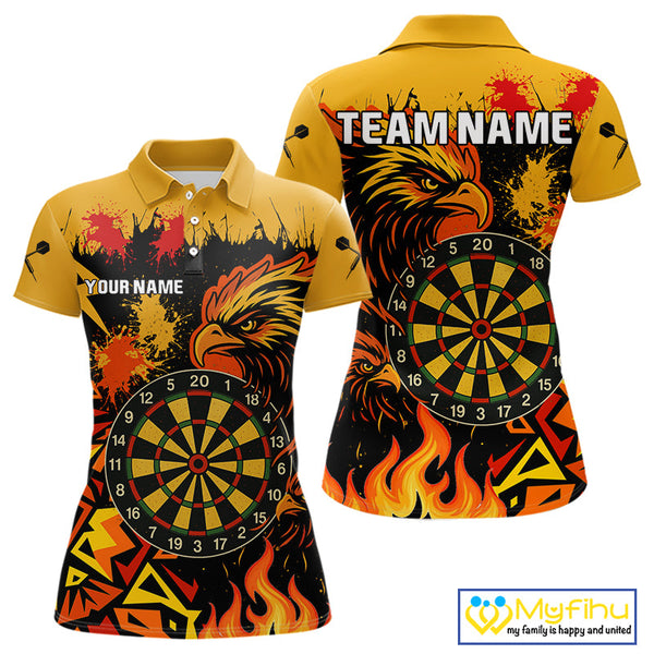 Custom Flame Eagle Dart Jerseys, Dart Polo Shirt For Women, Team Uniform NYN0399