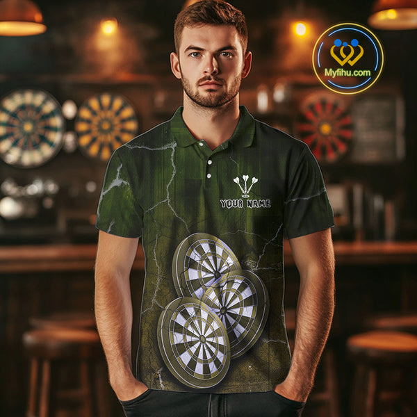 Custom Lightning Triple Dartboard Vintage Dart Men Polo Shirt, Team Uniform NYN0679