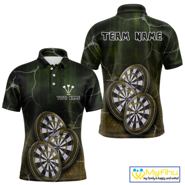 Custom Lightning Triple Dartboard Vintage Dart Men Polo Shirt, Team Uniform NYN0679