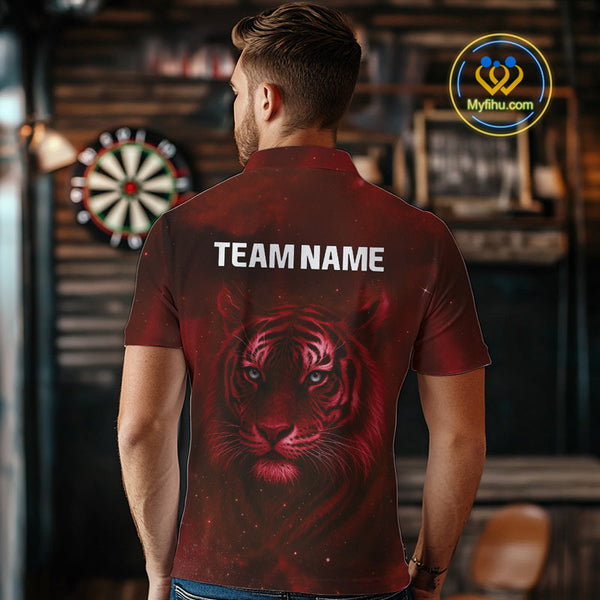 Custom Blue Tiger Dart Polo Shirts For Men, Dart Team Jerseys Dart League Shirt NYN0466
