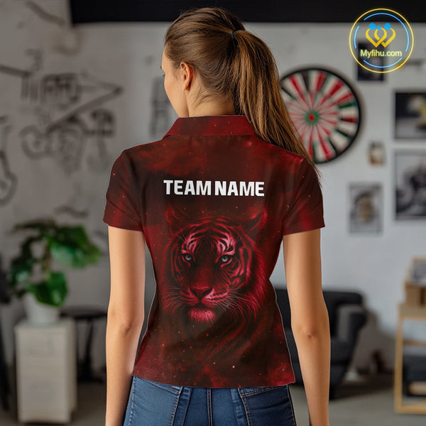 Custom Blue Tiger Dart Polo Shirts For Women, Dart Team Jerseys Dart League Shirt NYN0466