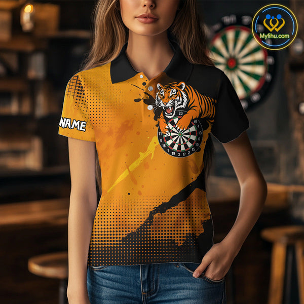 Custom Tiger Dart Team Polo Shirts For Women, Tiger Dart League Shirts NYN0336