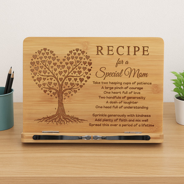 Mom Gifts Book Stand, Recipe for a Special Mom Birthday Gifts, Christmas Gifts for Mom