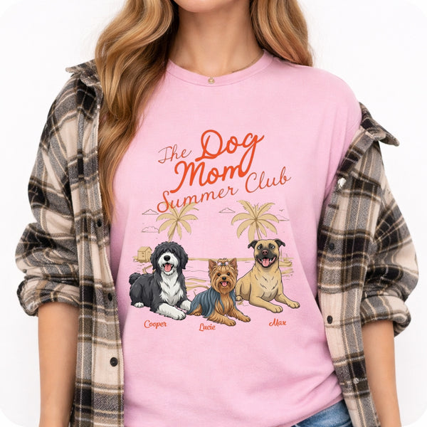 Personalized Dog Mom Summer Club Custom  Dogs T-shirt for Dog Mom FSDM41
