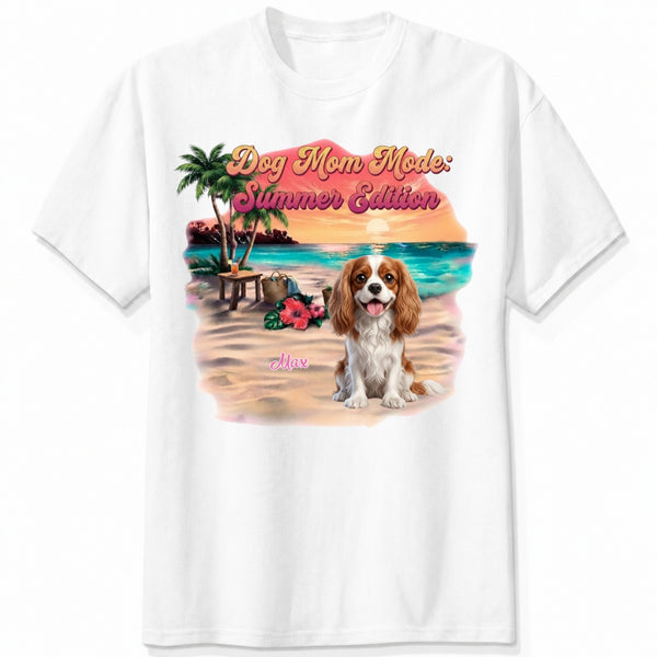 Dog Mom Summer Edition Custom Personalized Dogs T-shirt Gift for Dog Mom FSDM40