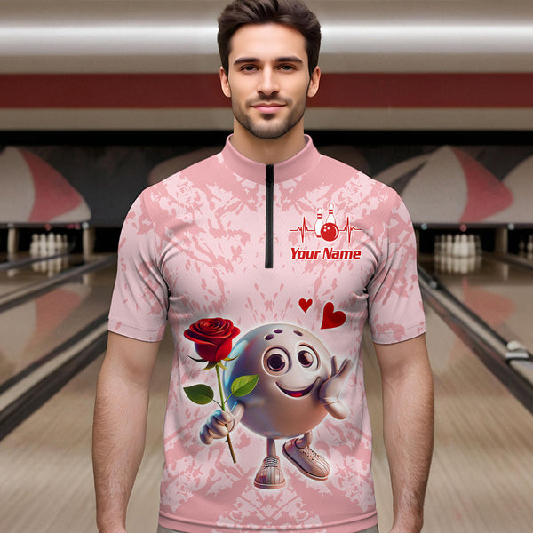 Custom Bowling Shirt for Couples 1/4 Zip Bowling Shirts Sympathy Shirt for Men Women QZT610