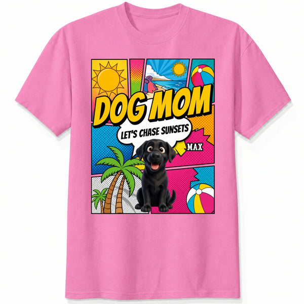 Colorful Pop Art Summer Custom Personalized Dogs T-shirt for Dog Mom FSDM43
