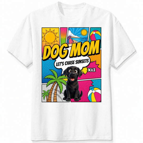 Colorful Pop Art Summer Custom Personalized Dogs T-shirt for Dog Mom FSDM43