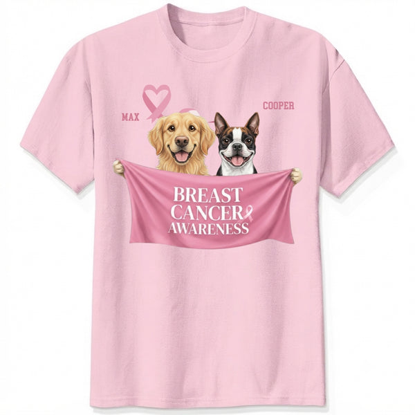 Breast Cancer Awareness Custom Personalized Cute Dogs Unisex T-shirt FSDM34