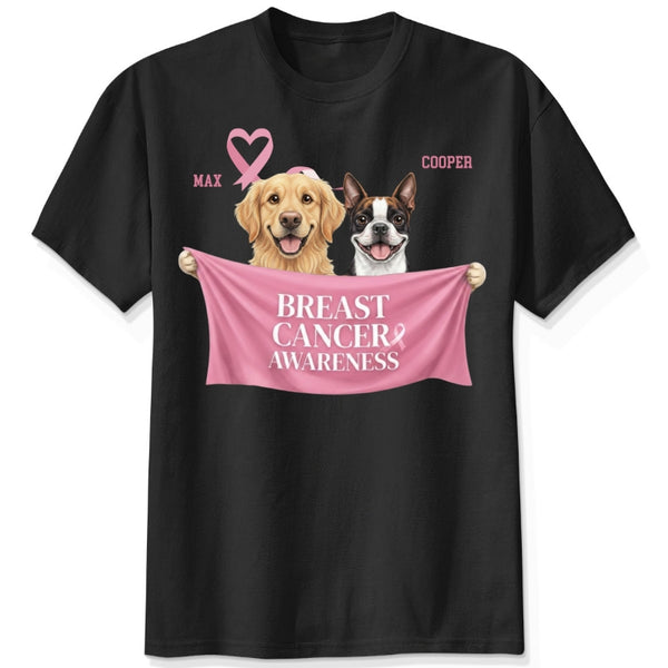 Breast Cancer Awareness Custom Personalized Cute Dogs Unisex T-shirt FSDM34
