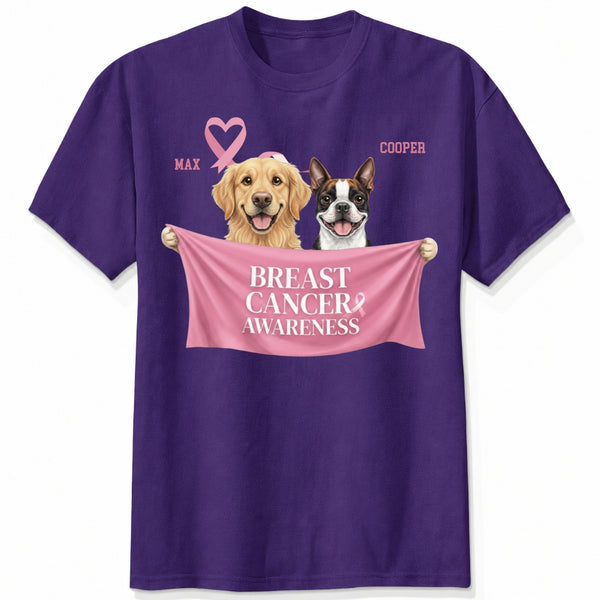 Breast Cancer Awareness Custom Personalized Cute Dogs Unisex T-shirt FSDM34