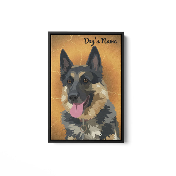 Custom Dog Portrait Framed Matte Canvas - Personalized Dog Photo Art Canvas FSD4791
