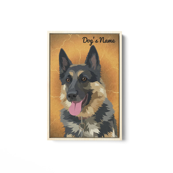 Custom Dog Portrait Framed Matte Canvas - Personalized Dog Photo Art Canvas FSD4791