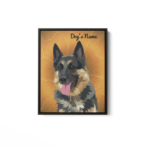 Custom Dog Portrait Framed Matte Canvas - Personalized Dog Photo Art Canvas FSD4791