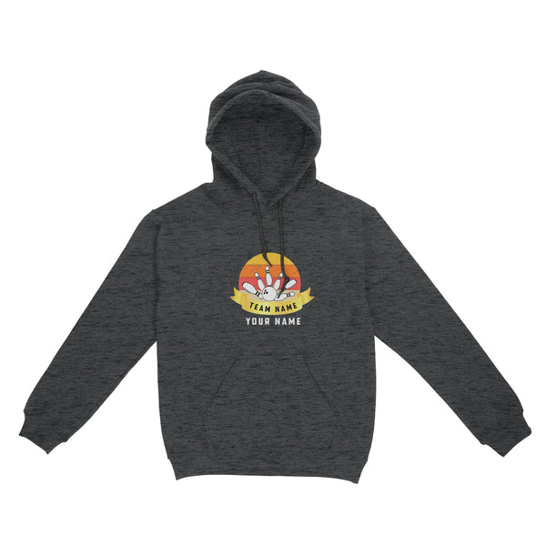 Custom Name and Team name Retro Bowling Ball Pins Unisex Standard Hoodie NQS8693