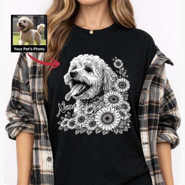 Sunflowers Customized Dog T-shirt for humans, Personalized Gift for Dog Parent FSD4811