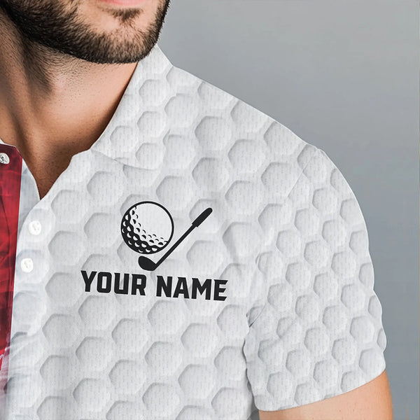 Red, White and Blue Smoke American Flag Men golf polo shirts custom Patriotic Men white golf polo NQS9380