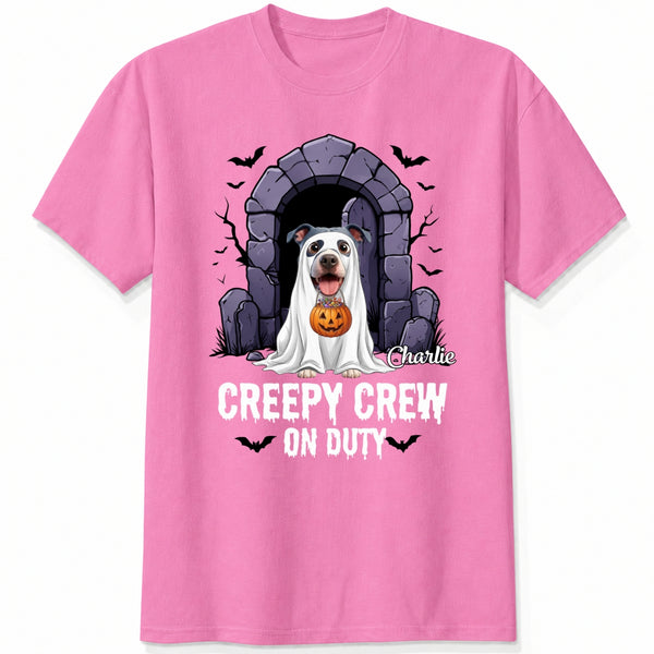 Personalized Dogs Ghost Costume Funny Creepy Crew Halloween T-shirt FSDM53