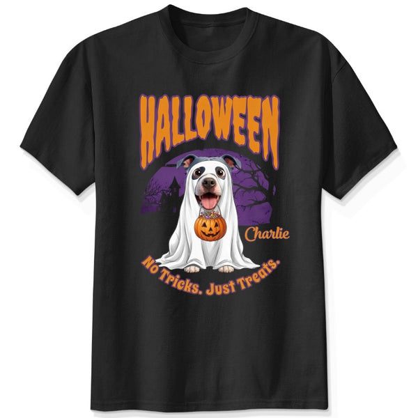 Funny No Tricks Just Treats Halloween Custom Personalized Dogs T-shirt FSDM51