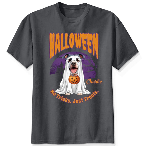 Funny No Tricks Just Treats Halloween Custom Personalized Dogs T-shirt FSDM51