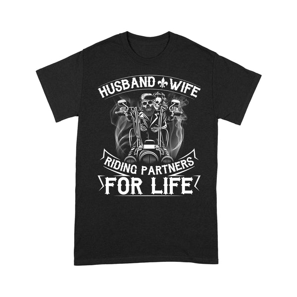 Motocycle Men T-shirt - Husband & Wife Riding Partners for Life, Cool Riding Tee for Him, Motocross Racing Shirt| NMS126 A01