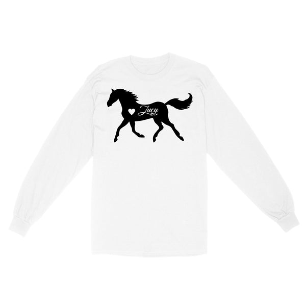 Customized name horse gifts for girls, Gift For Horse Owner, Horse Lover Gift D06 NQS2682 Long Sleeve