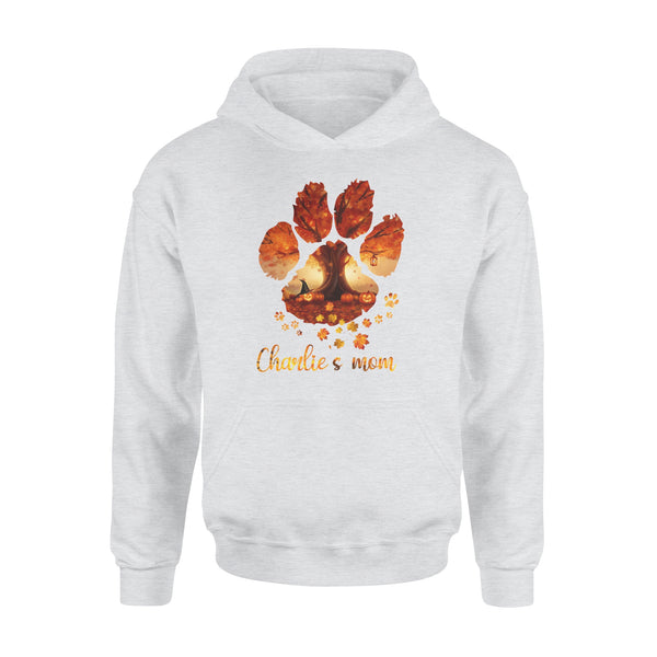 Custom dog's name dog paws mom autum halloween personalized gift - Standard Hoodie